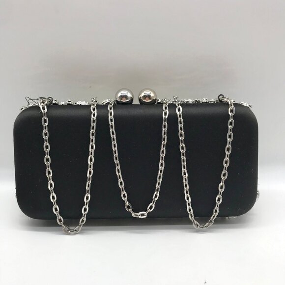 I.n.c. International Concepts Black East West Embellished Small Minaudiere Clutc - Picture 2 of 11